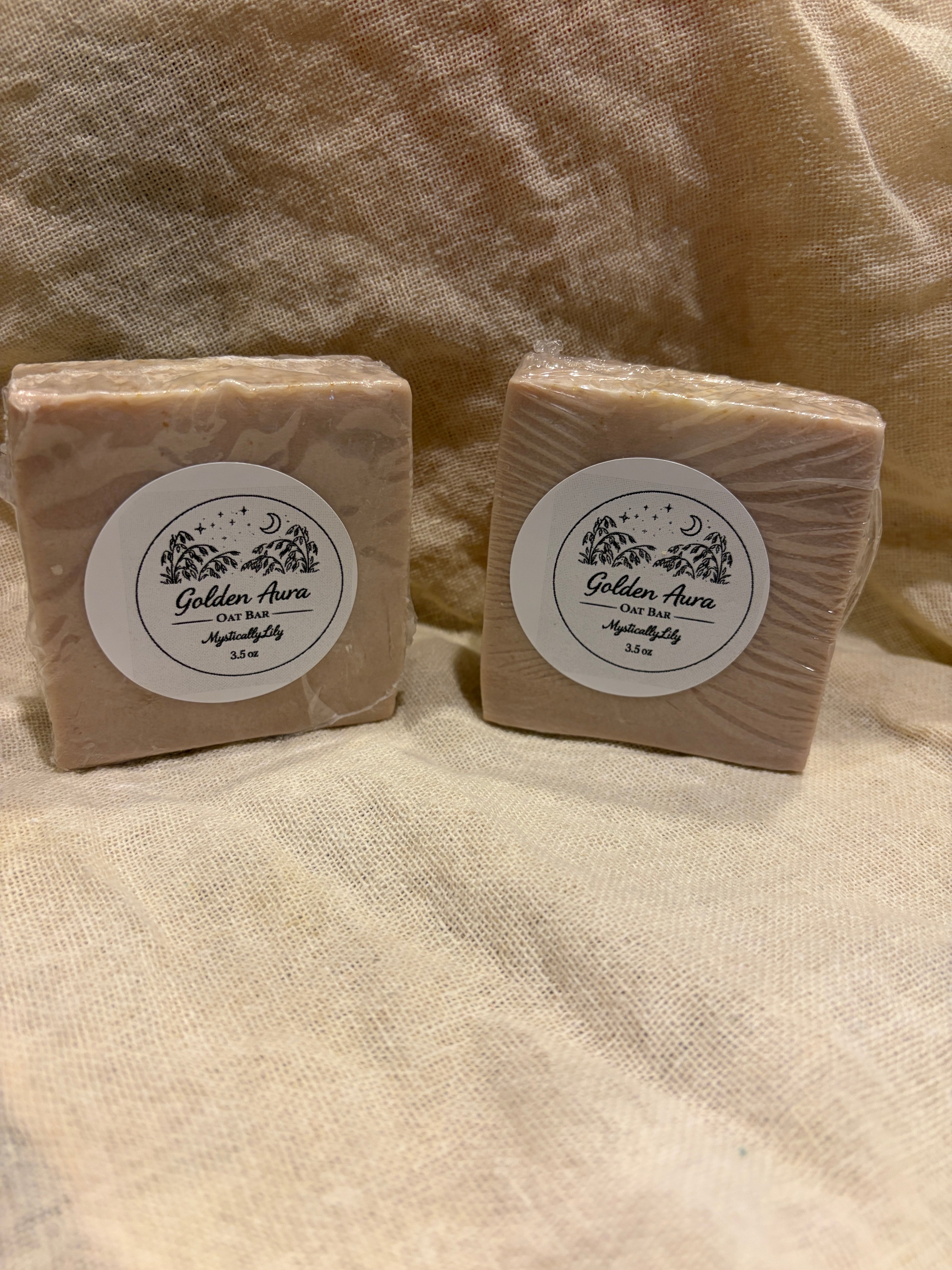 Golden Aura Oat Bar Gentle Exfoliating Handmade Soap